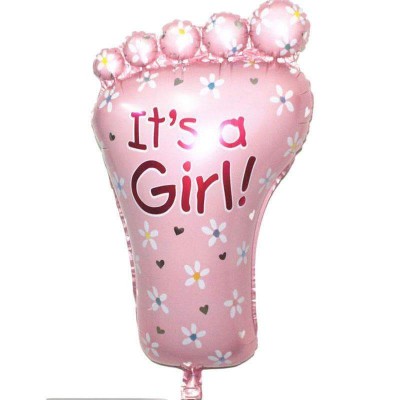 Baby Shower 'Baby Girl Foot' Helium Balloon (Pink)